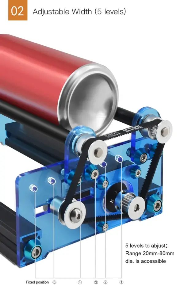 Y-osa rotacioni dodatak (valjak) za lasere