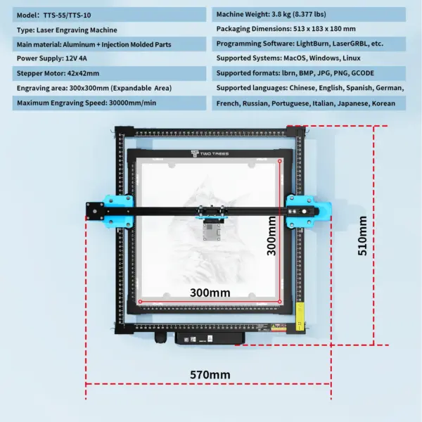 Twotrees TTS 5.5W Pro laserski graver