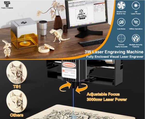 Twotrees TS1 Mini Laserski Graver (3W)